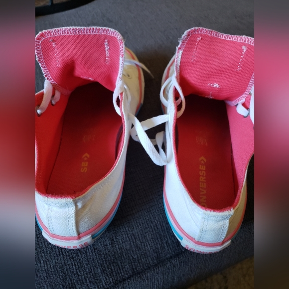 Converse All Star Chuck’s Ox Rainbow-White Canvas Sneakers Shoes- Girls-Womens 6 - Picture 6 of 6